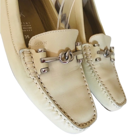 🦉GEOX Respira Cream Leather Driving Loafers - Picture 5 of 11